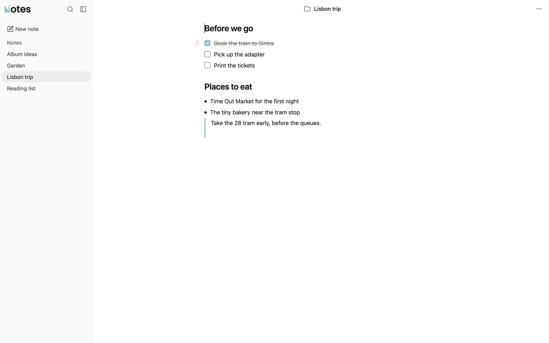 Boojy Notes in light mode